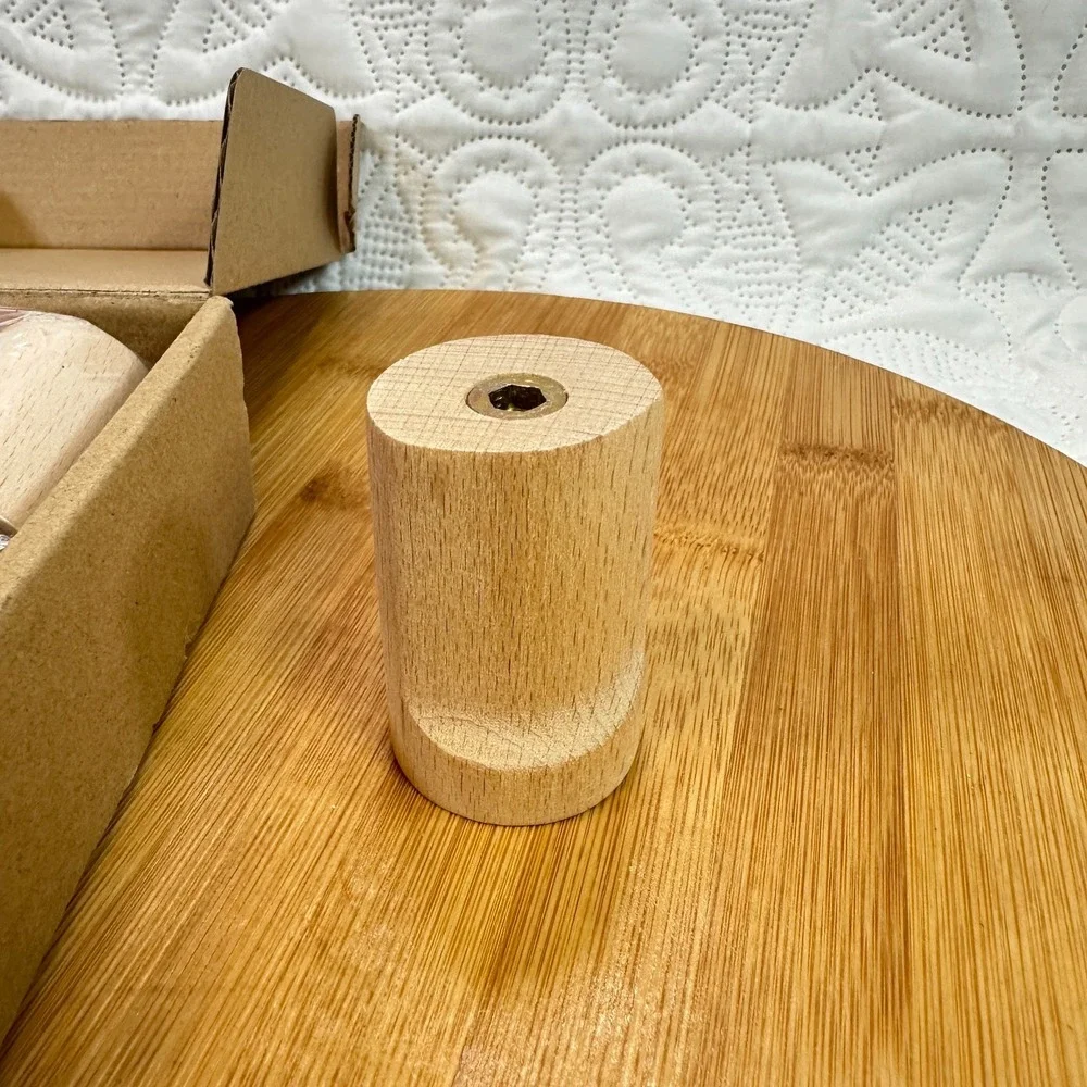 Natural Wooden Wall Hooks - Pack of 6 - Wall Mounted Hook - Modern Wood Pet Rack